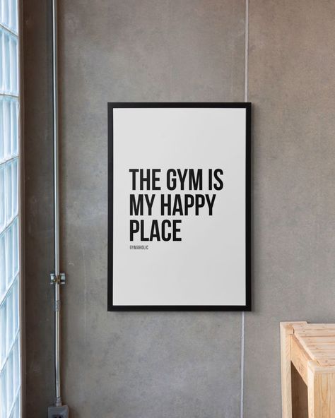 The gym is my happy place. 💪 What's yours? More fitness motivation posters available in our store. Check out gymaholic.co/posters My Home Quotes, Motivation Posters, Home Quotes, Good Night Love Messages, Motivation Poster, Fitness App, Gym Quote, Gym Decor, Night Love