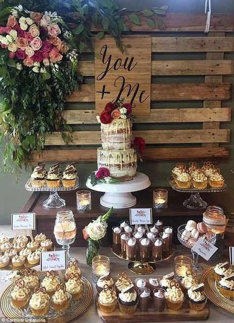 Dessert table, dessert ideas, wedding dessert, sweet wedding Dessert Bord, Wedding Dessert Table Decor, Dessert Display Wedding, Cake Tables, Dessert Bar Wedding, Dessert Table Decor, Wedding Dessert Table, Cakes And Cupcakes, Wedding Dessert