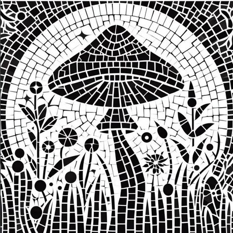 Use this ready to print template to make your mosaic. Mushroom Template, Mosaic Designs Pattern, Easy Mosaic, Mosaic Garden Art, Mosaic Art Projects, White Mosaic, Mosaic Garden, Mushroom Art, Mosaic Designs