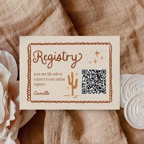 Western QR Code Bridal Shower Registry Enclosure Card Western Themed Bridal Shower Ideas, Country Bridal Shower Themes, Boots And Bubbly Bridal Shower Ideas, Bridal Shower Themes Rustic, Boots And Bubbly, Cowgirl Bridal Shower, Bridal Shower Registry, Bridal Shower Themes, Country Bridal Shower