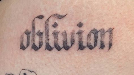 Oblivion Tattoo, Homemade Tattoos, Island Tattoo, Black Claws, Hand Poked Tattoo, Hand Poke, Oblivion, Custom Letters, Tattoo Lettering