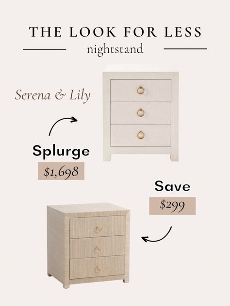 Get the look for less! Inspired by the Serena & Lily Driftway 3- Drawer Nightstand. This lookalike features the same wrapped linen finish and hardware! ••• Serena and lily, neutral nightstand, lookalike, Serena and Lily dupe, look for less, bedroom furniture Serena And Lily Driftway Nightstand, Serena And Lily Bedroom Ideas, Serena And Lily Duplicates, Neutral Nightstand, Serena And Lily Bedroom, Neutral Nightstands, Woven Nightstand, Console Ideas, Affordable Nightstand