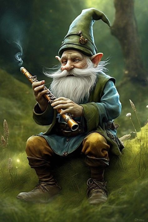 Forest Gnome, David The Gnome, Mythical Creatures Fantasy, Canvas Art Projects, Elves And Fairies, Fairy Artwork, Fantasy Forest, Fairies Elves, Forest Creatures