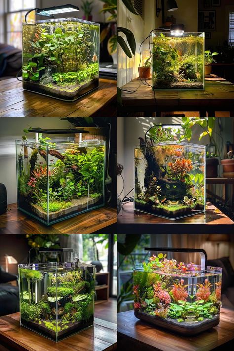 Take the guesswork out of betta fish tank setup with our hassle-free guide to the Walstad method. Your betta will thank you for the naturalistic paradise! Walstad Method, Betta Fish Tank Setup, Fishbowl Terrarium, Betta Tanks, Beta Tank, Snail Tank, Betta Aquarium, Tropical Fish Tanks, Aquarium Terrarium