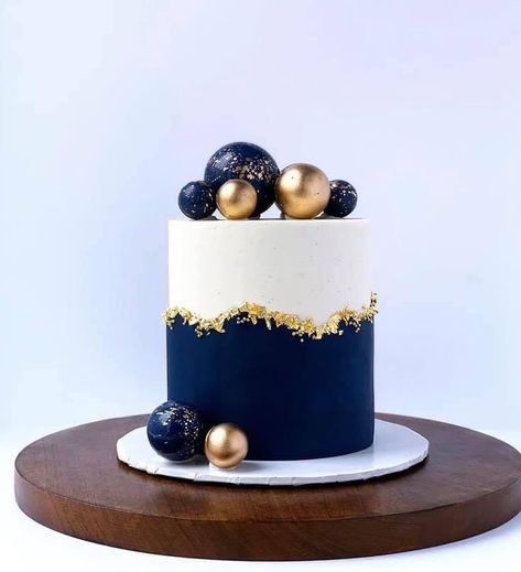 B'day Cake For Man, Navy Gold Cake Birthday, Navy And White Cake For Men, Cake Decorating 50th Birthday Man, Man’s Birthday Decorations, Men’s 40th Birthday Cake Ideas, Fondant Birthday Cake For Men, Two Tier Birthday Cake For Man, Navy Blue And Gold Cake For Men