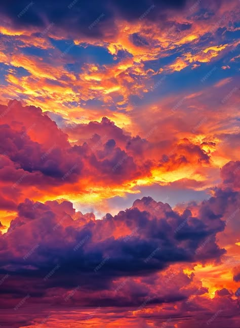 Premium Photo | Beautiful orange sky and clouds at sunset Painted Sunset Clouds, Sunset Clouds Photography, Sunrise Colour Palette, Colorful Clouds Painting, Sunrise Color Scheme, Cloud Palette, Sun Rise Painting, Orange Sky Painting, Sunset Clouds Painting