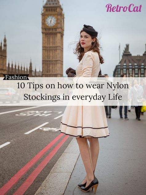 How To Wear Stockings Outfits, Dress Stockings Outfit, Stockings With Dress, How To Wear Stockings, Stockings Outfit Vintage, Stocking Outfits, Stocking Outfit, Dress With Stockings Outfit, Stockings Outfits