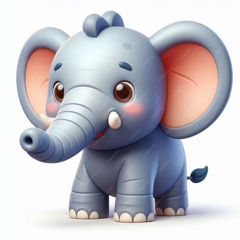 Premium Photo | 3D model of a cute and happy elephant Happy Elephant, Premium Photo, Graphic Resources, Elephant