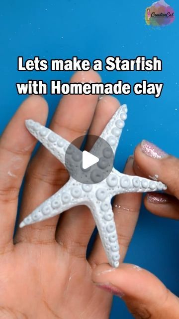 Cold Porcelain Clay Projects, Seashell Clay, Clay Starfish, Clay Shell, Starfish Craft, Shells Art, Cat Artist, Clay Recipe, Homemade Clay