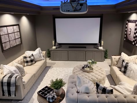 A DIY MEDIA ROOM - My Texas House Media Room Furniture, Media Room Decor, Media Room Seating, Small Home Theaters, Home Theater Room Design, Theater Room Design, Design Desks, Media Room Design, Home Cinema Room