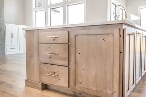 Stained Knotty Alder Kitchen Cabinets, Alder Wood Kitchen Island, Alder Kitchen Cabinets Stains, Knotty Alder Kitchen Island, Frau Blucher, Stained Knotty Alder Cabinets, Rustic Alder Cabinets, Wood Shaker Cabinets, Knotty Alder Kitchen Cabinets