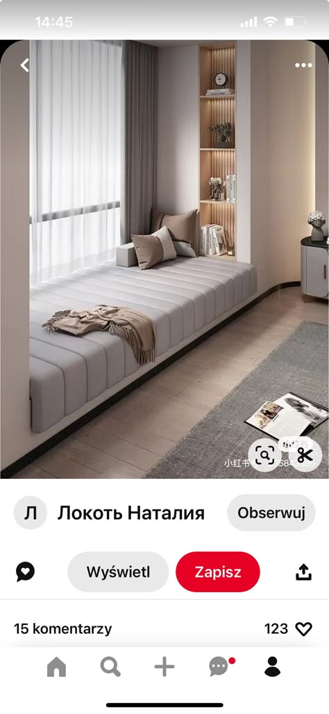 Day Bed Guest Room, Big Windows Living Room, Window Seat Design, Japandi Interiors, House Balcony Design, Small Apartment Interior, Indian Home Design, Bedroom Wall Designs, Rustic Home Design