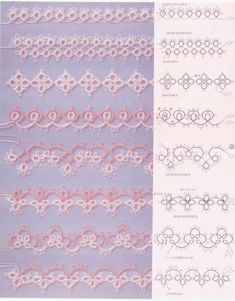 Needle Tatting Tutorial, Jewelry Tutorials Free, Tatting Patterns Free, Háčkované Lemy, Needle Tatting Patterns, Shuttle Tatting Patterns, Tatting Earrings, Tatting Tutorial, Crochet Edging Patterns