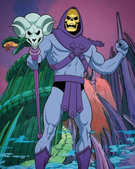 Skeletor - Axel Giménez Esqueleto He Man, He Man Thundercats, Ulysse 31, Skeletor Heman, Star Trek Crew, Old School Cartoons, Marvel Characters Art, 80s Cartoon, Classic Cartoon Characters