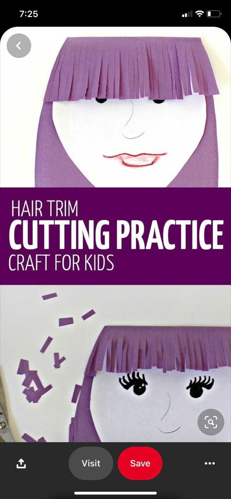 Art And Craft Preschool Ideas, Hairdresser Activities For Preschool, Hairdresser Preschool Activities, Scissors Skills Activities, Occupation Crafts For Preschool, Scissors Practice Preschool, Scissors Practice, Scissor Skills Preschool, Kids Educational Crafts