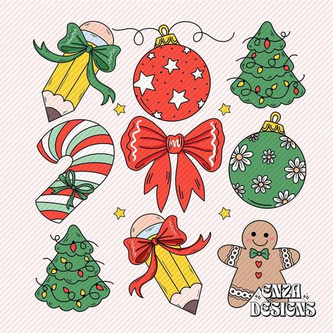 Sublimation Designs Teacher, Christmas Teacher Svg, Sublimation Christmas Ornaments, Coquette Christmas, Preppy Christmas, Png Coquette, Christmas Sublimation Designs, Bow Png, Teacher Png