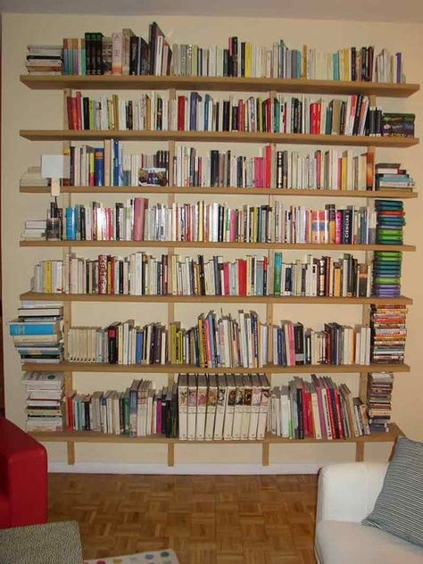 How to Make and Install Hungarian Shelves : 6 Steps (with Pictures) - Instructables Invisible Shelves, Friends Apartment, Cottage Fireplace, Dvd Shelves, Concrete Fireplace, Regal Design, Pallet Shelves, Bookshelves Diy, Marble Fireplaces