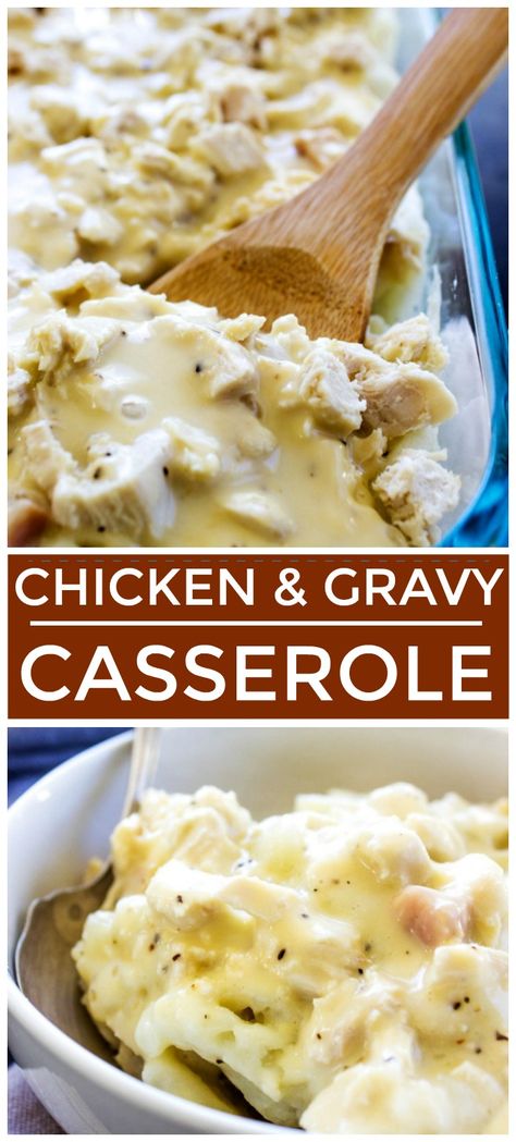 Chicken And Mashed Potatoes, Creamy Casserole, Casserole With Chicken, Saucy Chicken, Gravy Casserole, Favorite Casserole Recipes, Chicken And Gravy, Main Recipes, Creamy Chicken Casserole