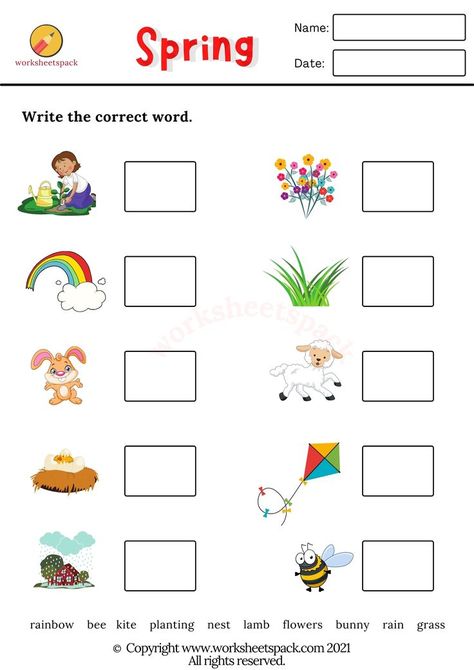 ESL spring worksheets PDF. These free printable worksheets will help kids to learn about spring related vocabulary words in English. Spring English Worksheet, Summer English Worksheet, Summer Esl Worksheet, 1std English Worksheet, Summer Vocabulary Worksheet, Spring Vocabulary, Spring Worksheet, Vocabulary Worksheets, Free Printable Worksheets