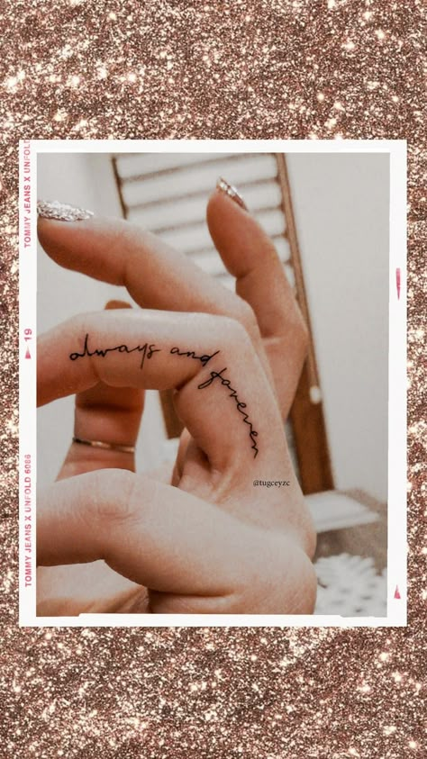 Always And Forever Finger Tattoo, Forever Finger Tattoo, Tattoo Together Forever, Now And Forever Tattoo, Always Finger Tattoo, Forever And Ever Tattoo, Nothing Is Forever Tattoo, Forever Together Tattoos, Always And Forever Tattoo The Originals