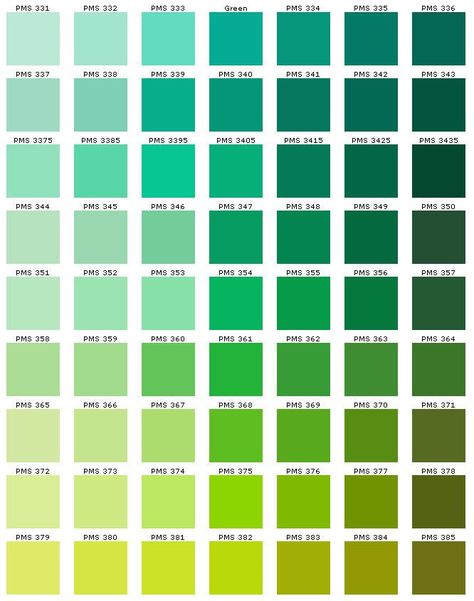 Pantone Color Chart, Blue Shades Colors, Color Mixing Chart, Color Palette Challenge, Color Highlights, Green Palette, Paint Color Palettes, Different Shades Of Green, Green Colour Palette