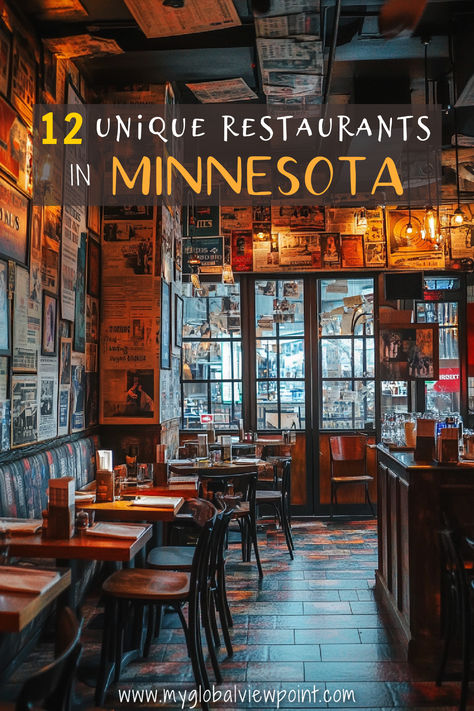 Interior of a stylish Minnesota restaurant featuring cozy wooden tables, warm lighting, and a rustic, inviting atmosphere—perfect for a unique dining experience. Coolest Restaurants, Downtown Restaurant, Minnesota Restaurants, Minnesota Food, Cool Restaurant, St Paul Minnesota, The North Star, Food Spot, Global Cuisine