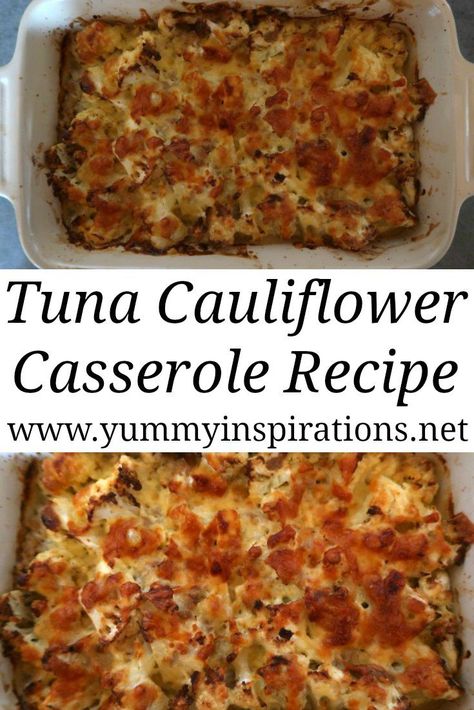 Casserole Without Pasta, Gluten Free Tuna Casserole, Easy Tuna Recipes, Cauliflower Casserole Recipes, Keto Gluten Free, 5 Ingredient Dinners, Desserts Keto, Tuna Casserole, Cauliflower Casserole