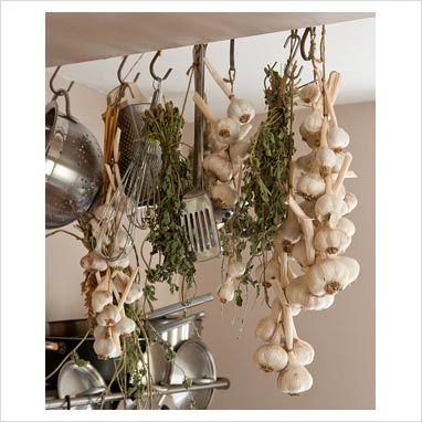 kitchen juju Hanging Dry Herbs In Kitchen, Garlic Hanging Storage, Garlic Hanging Kitchen, Hanging Dried Herbs Kitchen, Hanging Garlic In Kitchen, Herbs Hanging In Kitchen, Hanging Herbs In Kitchen, Dried Herbs Kitchen, Hanging Rosemary