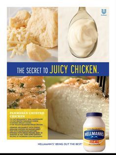 Hellmans Chicken, Mayonnaise Chicken, Seasoned Bread Crumbs, Parmesan Crusted Chicken, Parmesan Crusted, Crusted Chicken, Baked Chicken Recipes, Juicy Chicken, Chicken Parmesan