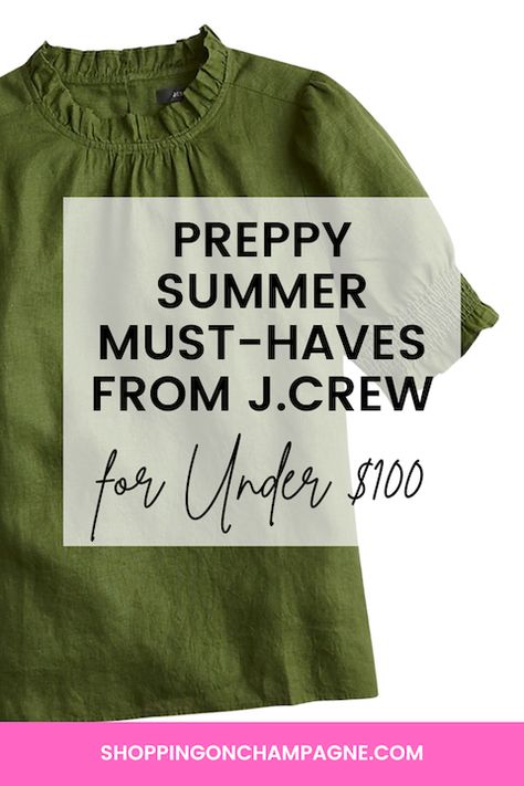 J.Crew Preppy Clothes, accessories, and must-have items Under $100. Looking cute doesn't have to cost a fortune. Add these affordable items to your capsule wardrobe even if you're on a budget! Womens Preppy Outfits, Preppy Must Haves, What To Wear Casual, Casual Stylish Outfits, Preppy Chic Outfits, Preppy Essentials, Preppy Brands, Outfit For Everyday, Capsule Wardrobe Pieces