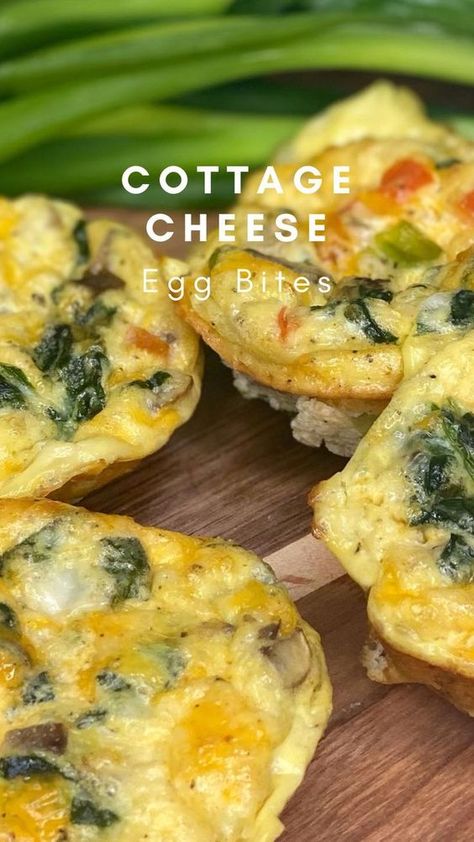 Cottage Cheese Egg Bites, Cheese Egg Bites, Cottage Cheese Recipes Healthy, Cottage Cheese Eggs, Egg Bites Recipe, Cottage Cheese Recipes, Breakfast Bites, Egg Bites, Egg Muffins