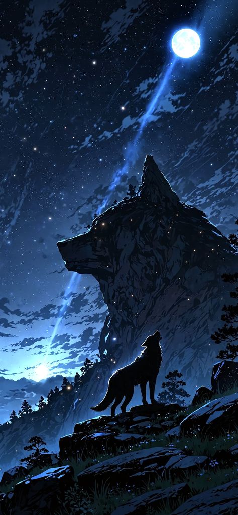 Wolf Background Wallpapers, Aesthetic Wolf Wallpaper, Moon Wolf Wallpaper, Wolf Aesthetic Wallpaper, Mystical Wolf Art, Kindle Wallpaper, Eevee Wallpaper, Mystical Wolf, Fantasy Wallpaper