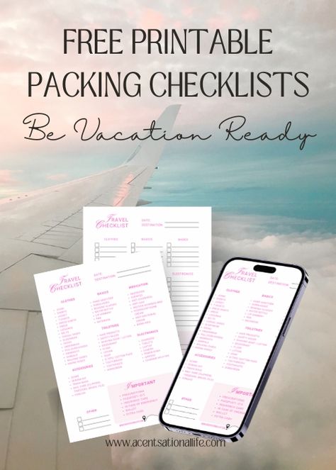 Ultimate Packing List Template PDF (Free Printables) - A CENTSational Life Packing Template, International Travel Packing, Packing List Template, Printable Packing List, Ultimate Packing List, Cheer Someone Up, Carry On Packing, Travel Documents, Packing Checklist