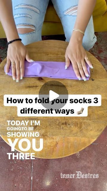 Quick & Easy DIY Clothes Life Hacks for a Fresh Look How To Fold Socks For Travel, Socks Folding Hacks, How To Fold Crew Socks, Fold Socks For Gift, Folding Baby Socks, How To Fold Long Socks To Save Space, Folding Socks Gift, Folding Ankle Socks, Best Way To Fold Socks