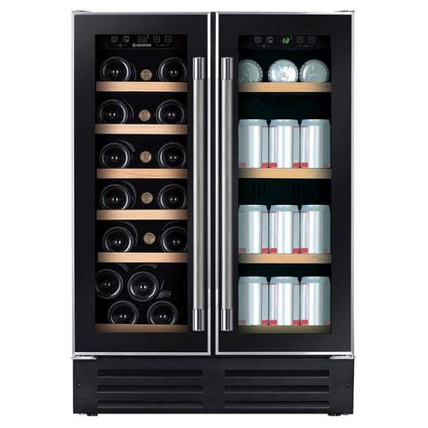 Hoover HWCB60DUK 60cm Freestanding Under Counter Wine Cooler – BLACK Tall Wine Cooler, Integrated Wine Cooler, Drinks Fridge, Built In Wine Cooler, Fridge Cooler, Black Appliances, Different Wines, Wine Coolers, Wine Case