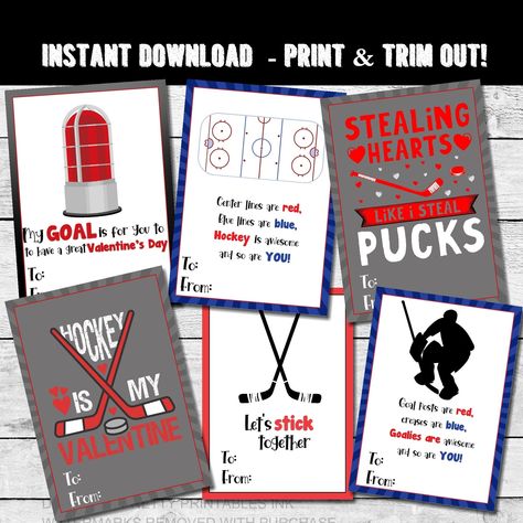 Hockey Valentines Cards, Valentines Cards Kids, Hockey Valentines, Kids Valentines Cards, Valentines Poems, Pretty Printables, Printable Valentines Cards, Kids Valentines, Classroom Valentine