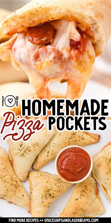 A quick snack, a lunch meal, or a dinner side? These delicious homemade pizza pockets (also called calzones) are so good, it’ll be hard to choose just one time during the day to serve them! Whenever you decide, you’ll be treated to gooey melted cheese, mouthwatering pepperoni, and your favorite sauce, all wrapped up in a deliciously crisp, seasoned pizza pie dough. Pizza Pockets Homemade, Pizza Burritos, Calzone Recipe Easy, Pizza Pockets Recipe, Homemade Calzone, Hot Pocket Recipes, Homemade Pizza Pockets, Homemade Hot Pockets, Pockets Recipe