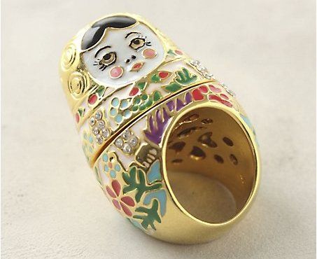 Unusual Rings, Matryoshka Doll, Russian Nesting Dolls, Unusual Jewelry, Nesting Dolls, A Cat, Jewelry Inspiration, Gold Ring, My Jewellery