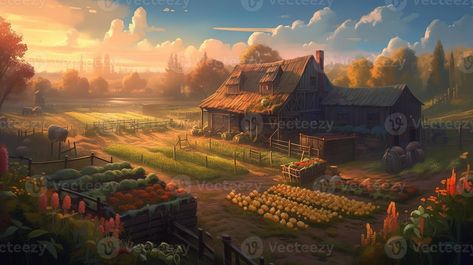 Fantasy Farmhouse Concept Art, Medieval Farm Concept Art, Farming Village Concept Art, Fantasy Agriculture, Fantasy Farm Aesthetic, Fantasy Farm Concept Art, Fantasy Stables Concept Art, Fantasy Farm Art, Fantasy Farming Village