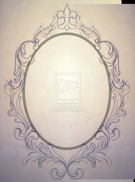 | Sketch - frame | Mirror Tattoos, Filigree Tattoo, Framed Tattoo, Muster Tattoos, Geniale Tattoos, Desenho Tattoo, Arte Sketchbook, Ornate Frame, Oval Frame