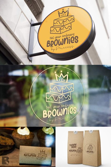 Logo design for Pastry Shop by Belle Llido Creatives Confectionery Logo Ideas, Pattiserie Design Logo, Pastry Shop Logo Design Ideas, Dessert Branding Design, Pastry Shop Branding, Brownie Logo Design, Pastry Logo Design, Pastries Branding, Brownies Logo Design Ideas