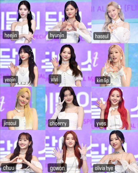 Loona Names, Kpop Names, Kpop Group Names, Loona Kpop, Son Hyeju, La Girls, Group Names, Kim Hyunjin, Loona Ot12