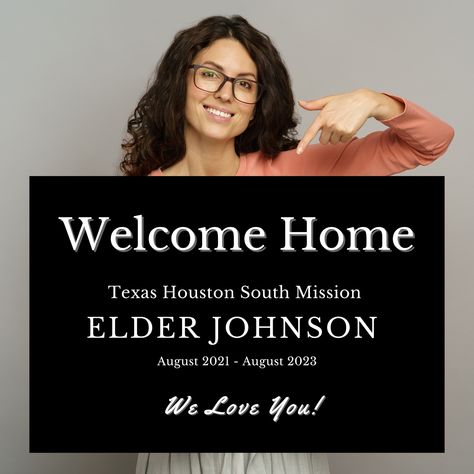 Custom LDS Mission Welcome Home Banner. Stylish, yet simple, this is a great poster for your missionaries homecoming. Perfect for greeting at the airport, hanging at home, placing in your yard, etc. Homecoming Banner, Missionary Homecoming, Welcome Home Banner, Welcome Home Banners, Lds Mission, Lds Missionary, Welcome Home Posters, At The Airport, Home Poster