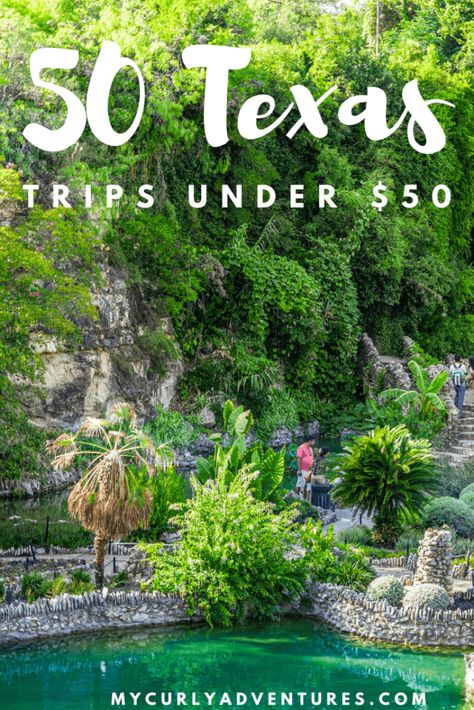 50 Texas Trips Under $50 - Affordable Texas Trips Texas Travel Weekend Getaways, Travel For Cheap, Texas Vacation Spots, Texas Aesthetic, Garden Town, Texas Bucket List, Texas State Parks, Texas Adventure, Texas Places