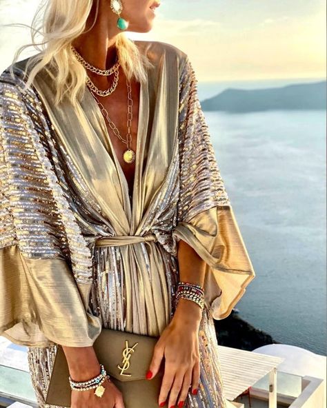 MYA Collection on Instagram: “@annamavridis show us the way to shine. ✨✨ Anna in our Davina kimono. #myagirls #believeinyourself” Tie Up Dress, Sequin Cardigan, Two Piece Jumpsuit, Birthday Brunch, Long Sleeve Dresses, Mini Robes, Sleeve Dresses, Polyester Dress, Batwing Sleeve