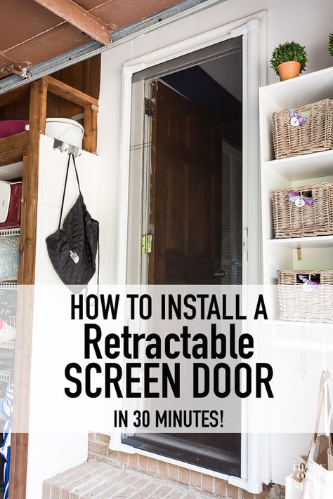 How to install a Brisa Retractable Screen door in 30 minutes. DIY home improvement projects. Screen door options for exterior doors. Front Door With Screen, Retractable Screen Door, Diy Screen Door, Door Options, Sliding Screen Doors, Retractable Screen, Door Installation, Screen Door, Diy Home Improvement