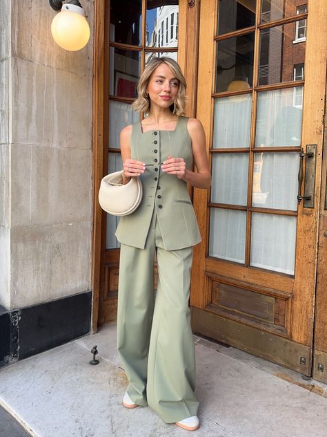 Green button up longline waistcoat curated on LTK The Haircut, Summer Inspo, Trending Haircuts, Vest Outfits, Green Button, Spring Style, Clothing Ideas, Spring Summer Outfits, In Summer