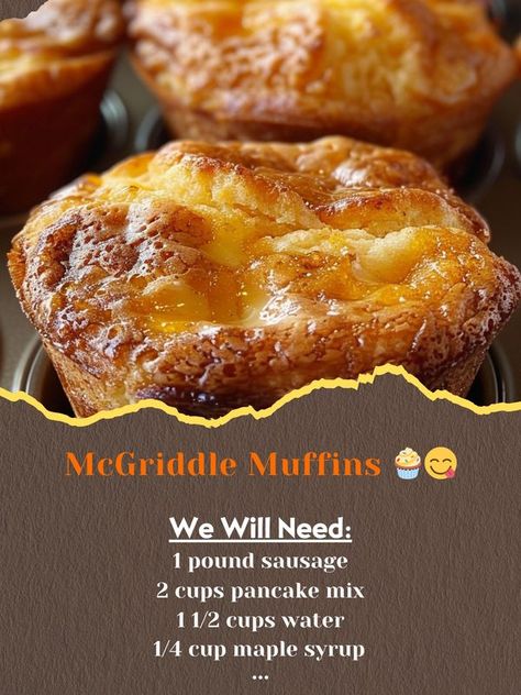 Easy Recipes | "McGriddle Muffins 🧁😋 | Facebook Mcgriddle Muffins Recipe, Mini Mcgriddle Muffins, Mc Griddle Muffins, Healthy Mcgriddle Muffins, Mcgriddle Muffins, Mc Griddle, Mcgriddle Recipe, Make Ahead Egg Mcmuffin, Meal Board