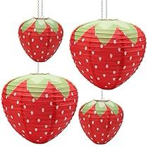 Strawberry Nursery Decor, Strawberry Lantern Room Decor, Strawberry Lamp, Amazon Strawberry Lamp, Strawberry Paper, 3d Strawberry, Strawberry Birthday Party, Giant Strawberry, Lantern Hanging