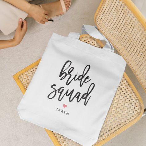 Bride Squad Editable Color Bridal Party Tote Bag Bridal Party Tote Bags, Bridal Party Totes, Bride Squad, Bride Tribe, Team Bride, Kids Nursery Decor, Hair Accessories Jewelry, Free Birthday Invitations, Free Birthday Invitation Templates